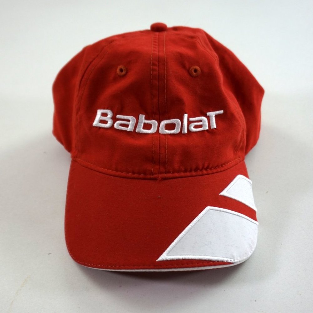Babolat Tennis Hat Adjustable Orange White Adult Unisex Athletic Strapback EUC
